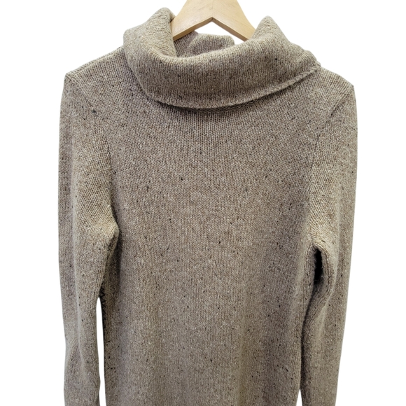 Lauren Ralph Lauren Knit Sweater Dress Brown Donegal Tweed Wool Blend Women’s L - Picture 7 of 17